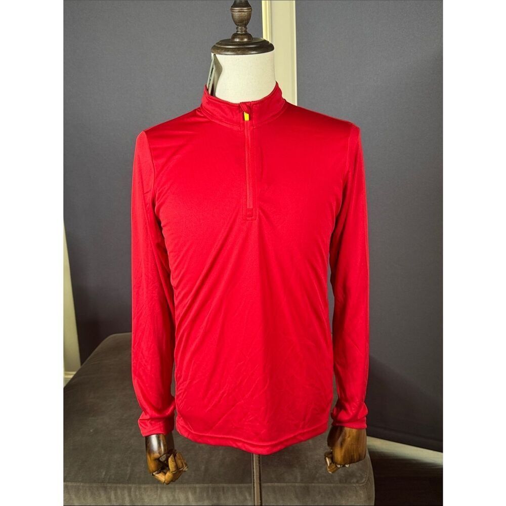 Men's Admiral Athletic Quarter-Zip Athletic Pullover Red VaporDraw LARGE NWT